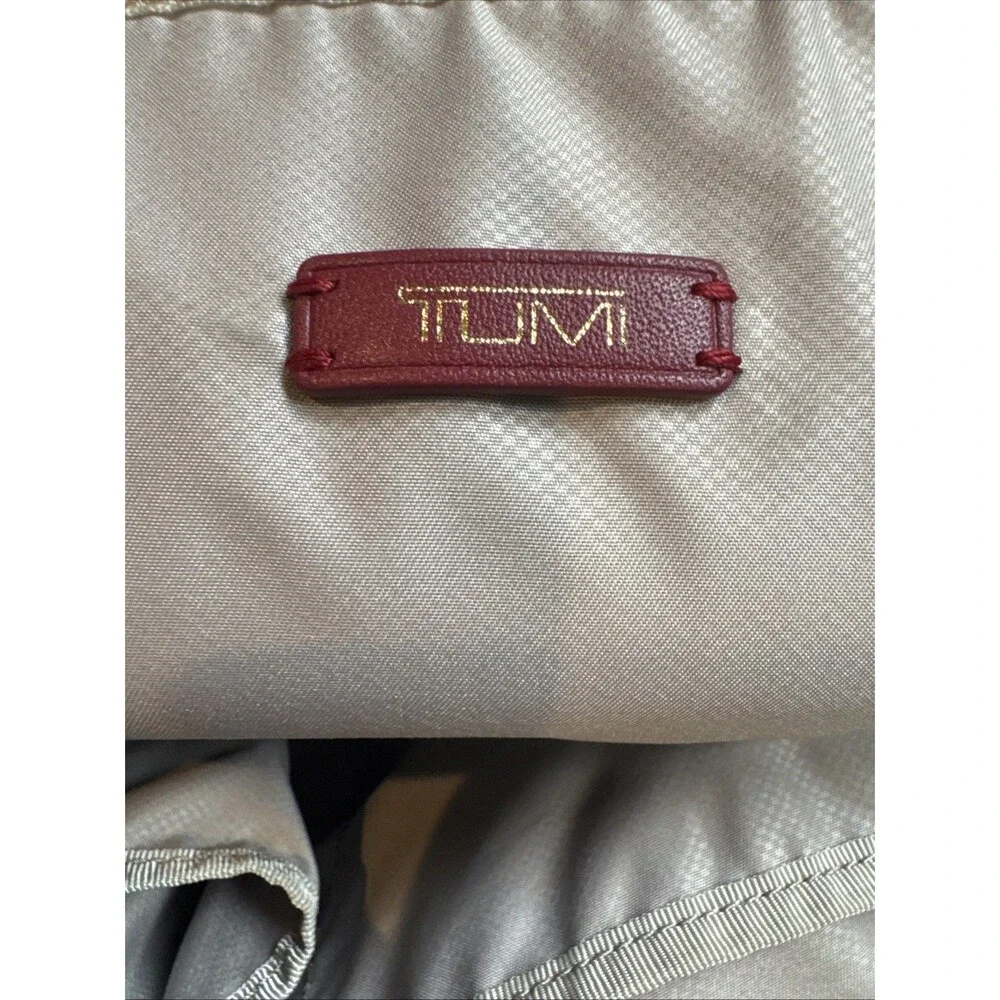 TUMI Voyageur Halle Backpack Burgundy Red Nylon Travel Laptop Bag Gold Hardware